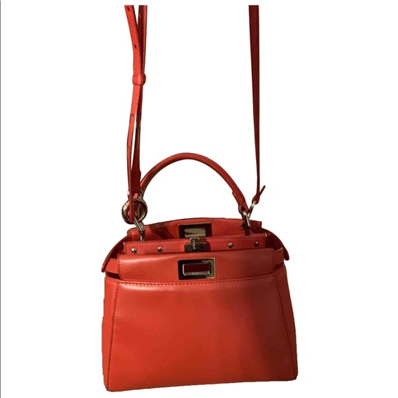 Fendi mini peekaboo red leather - Picture 6 of 8